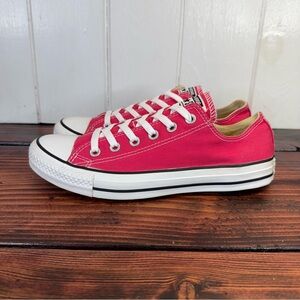 Converse Chuck Taylor All Star Low Top Sneakers Pink Canvas Womens 9 Mens 7